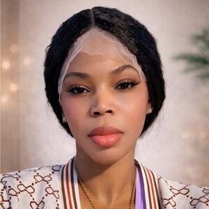 l Yaki Synthetic Straight Fluffy Lace Wig – 13x1 Lace, Easy Install